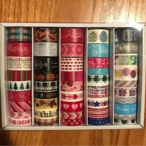 Recollections Festive Seasonal Holiday Decorative Washi Tape Set 45 rolls craft